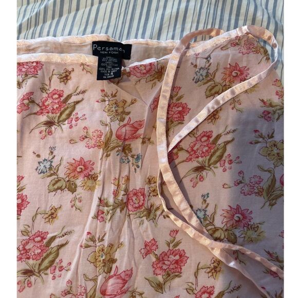 Persaman New York - Y2K Coquette Floral Pink Midi Skirt - Size 4 - Picture 2 of 5